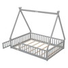 YOOCOZZ Full Size Tent-shaped Bed with Safety Guardrails and Door - 3 of 4