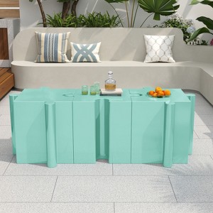 Christopher Knight Home Aurora Modern 3-Piece Patio Lightweight Concrete Modular Side Tables Set with Interlocking Design - 1 of 4