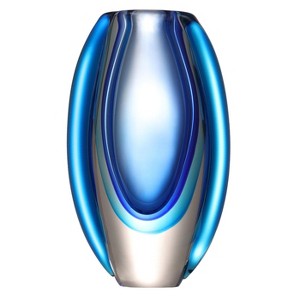 Luxury Lane Hand Blown Sommerso Oval Art Glass Vase - 1 of 4