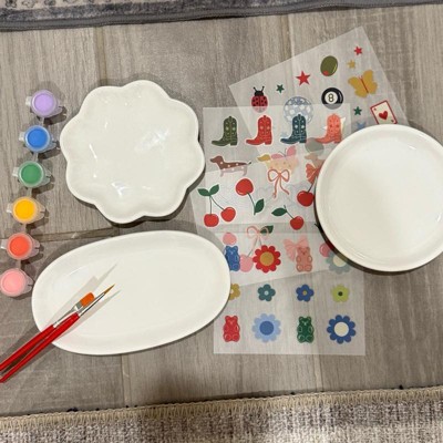 3ct Ceramic Trinket Dishes Transfers and Painting Craft Kit