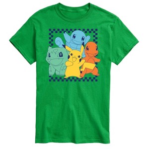 Men's - Pokémon - Group Checker Frame Short Sleeve Graphic T-Shirt - 1 of 4
