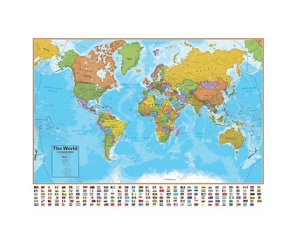 Round World Products Hemispheres World Map