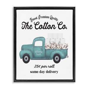 Stupell Industries Toilet Paper Cotton Delivery Truck Floating Frame Canvas Art - 1 of 4