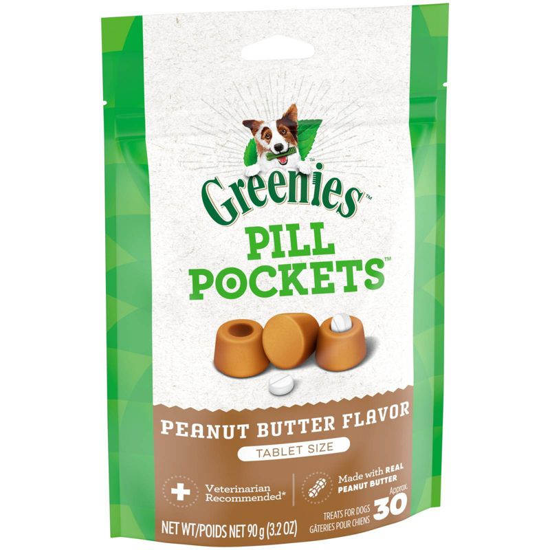 Greenies Pill Pockets Tablet Size Peanut Butter Chewy Dog Treats - 3.2oz, 6 of 8