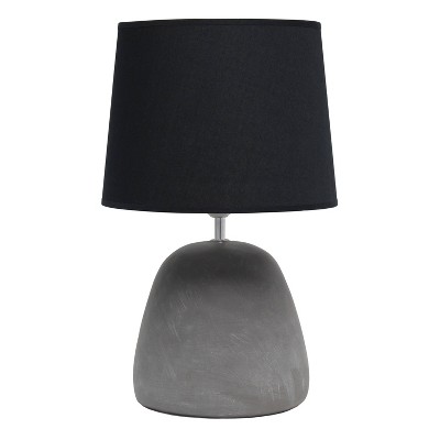 Round Concrete Table Lamp with Shade Black - Simple Designs