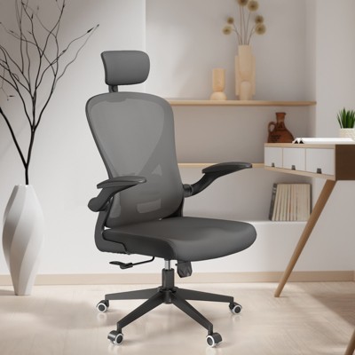 Sevobal Task And Office Chairs Ergonomic Office Chair With Lumbar Support And Flip Up Arms, Adjustable Height Office Chair, Black, 28.3"*29.7"*51.6"