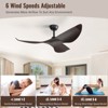 52" Ceiling Fan No Light Modern Ceiling Fan with Remote Control 3 Blades Ceiling Fan with Noiseless Reversible Dc Motor for Living room Bedroom - 2 of 4