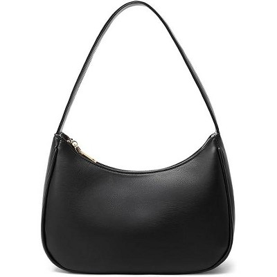 Attop Shoulder Bags for Women, Cute Hobo Tote Handbag Mini Clutch Purse with Zipper Closure Black