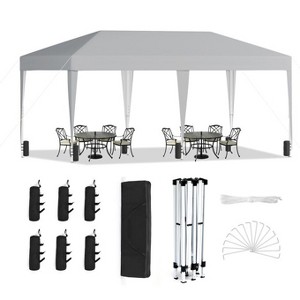 SUGIFT 10' x 20' Pop Up Canopy Tent, Outdoor Instant Gazebo Sun Shade Shelter with Carry Bag, for Catering, Events, Wedding, Backyard BBQ,  White - 1 of 4