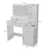 YONWAY 3 in 1 Vanity Desk with Plip Top Mirror, 3 Drawers & Cushion Stool Vanity Table Set, for Bedroom - 3 of 4