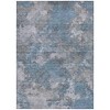 Denim Blue And Gray Abstract Washable Indoor Outdoor Area Rug - 4 of 4