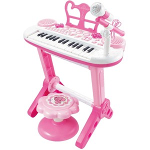 JuzToys 31 Keys Electronic Keyboard Piano Toy with Mic & Stand, Musical Instrument - 1 of 4