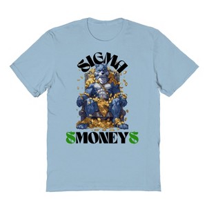 Rerun Island Men's Sigma Money Short Sleeve Graphic Cotton T-Shirt - Light Blue L - 1 of 4