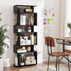 Tangkula 6-tier S-shaped Bookshelf 64" Open-back Bookcase Home Wood Organizer Free-standing Storage Shelf - 3 of 4