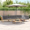 vidaXL 5-Piece Patio Pallet Sofa Set - Acacia Wood Modular Sectional with Cushions - Ideal for Gardens, Decks, Outdoor Lounges - 2 of 4