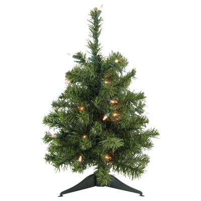 Northlight 1.5' Pre-Lit Medium Canadian Pine Artificial Christmas Tree - Clear Lights