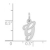 Black Bow Jewelry 14k White Gold Ella Collection Small Fancy Script Initial Pendant A-W - 4 of 4
