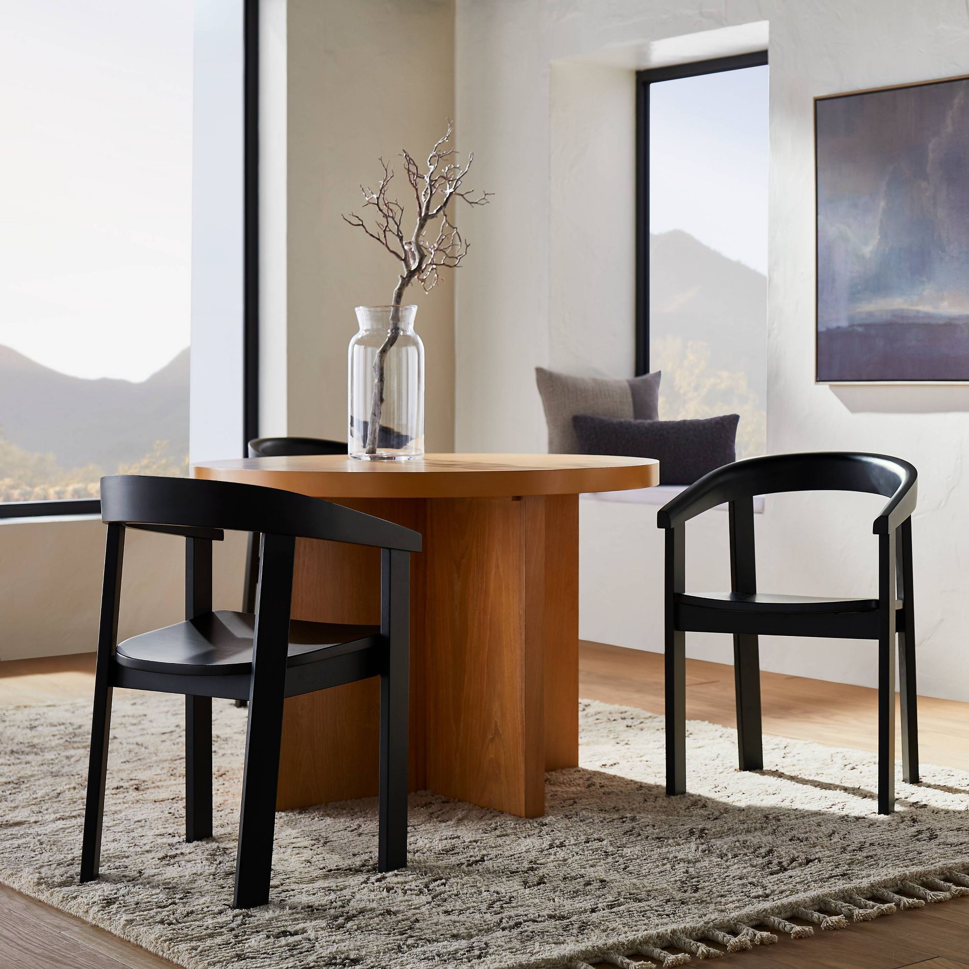 Terra Solid Wood Curved Back Dining Chair Black - Threshold™ designed with Studio McGee, Assembly Required