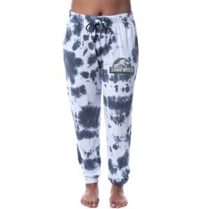 Jurassic World Womens' Dinosaur Film Movie Logo Sleep Jogger Pajama Pants Multicolored - 1 of 3