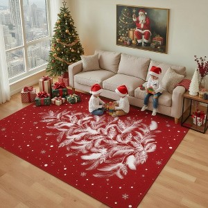 Area Rug & Christmas Rug, Rugs for Living Room, Versatile Washable Rugs for Room Decor & Christmas Decorations - 1 of 4