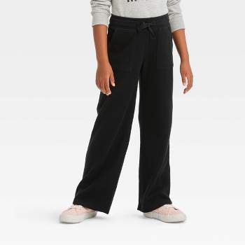 Girls' Fleece Jogger Pants - Cat & Jack™ Dark Black M : Target