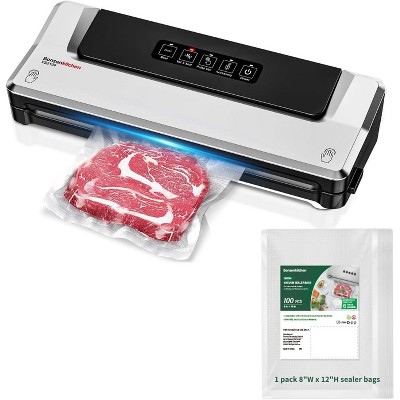 Bonsenkitchen Vacuum Sealer, multi-functional, high-speed continuous sealing, includes 5 bags and bundle with 1 pack 8"W x 12"H sealer bag