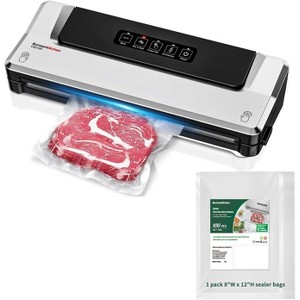 Bonsenkitchen Vacuum Sealer, multi-functional, high-speed continuous sealing, includes 5 bags and bundle with 1 pack 8"W x 12"H sealer bag - 1 of 4