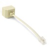 Unique Bargains Plastic RJ11 6P4C Two Way Phone Line Adapter Converter Cable 6.3" Beige 1 Pc - 3 of 4