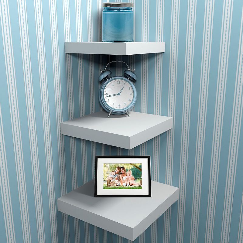 Sorbus 3 Piece Set Floating Square Shelves - Stylish, Versatile & Easy to Install! Perfect for Showpieces & Decor, 2 of 6
