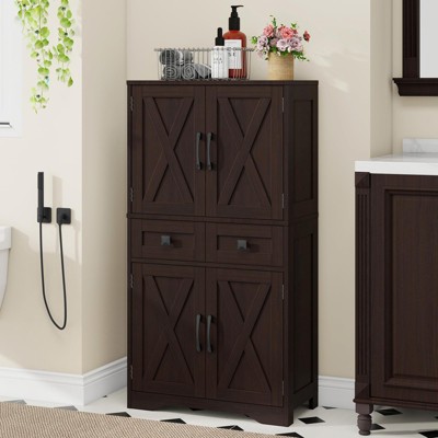 Storage Cabinet with Adjustable Shelves for Bathroom, Living Room, Kitchen Pantry Cabinet
