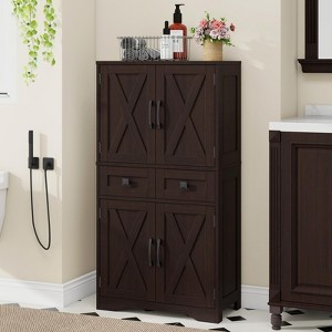 Storage Cabinet with Adjustable Shelves for Bathroom, Living Room, Kitchen Pantry Cabinet - 1 of 4