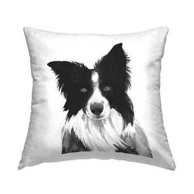 Stupell Industries Bold Black Border Collie Dog Breed Portrait