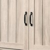 VYNXARI 38.5"W Oak Finish Shoe Cabinet with Sliding Doors, Upholstered Top,Storage Cabinets with doors and shelves - 4 of 4