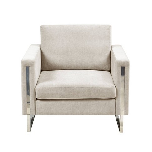 Ivory velvet accent chair hot sale