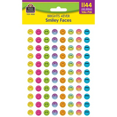 Teacher Created Resources Brights 4Ever Smiley Faces Mini Stickers Valu-Pack (Pack of 6)