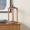 HomeRoots 21" Brown And Black Geometric Metal And Solid Wood Tabletop Lantern Candle Holder - 2 of 4