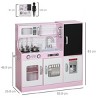 SEVOBAL Kids Play Kitchen Toy Set with Accessories Chalkboard Phone Sink Stove Microwave for Pretend Play Gift, Pink, 33"*10.6"*31.9" - 3 of 4