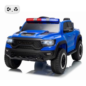 COZONY 12V Licensed RAM Kids Ride-On Police Car w/ Remote, Electric Pickup Truck for Age 3-6, 3 Speeds Adjustable - 1 of 4