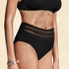 Women's High-Waisted Mesh Panel Black Bikini Bottoms - Cupshe - 4 of 4