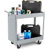 Acekool 2-Tier Rolling Tool Cart with Pegboard, 400 lbs Capacity Heavy Duty Utility Cart for Garage, Warehouse & Repair Shop - 2 of 4