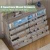 Jojoka 8 Drawer Dresser for Bedroom, 55" Tall Wood Dresser with Power Outlet & LED, Modern Chest of Drawers TV Stand for Living Room, Entryway - 4 of 4