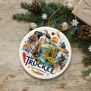 Lively Truckee Mountain Town Ornament, California River Charm and Outdoor Explorer Christmas Gift | OrnamentallyYou - 1 of 4