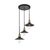 Elegant Lighting Etude 3 light brass and black Pendant - 3 of 4