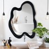 Beautyolove 24 in. W x 32 in. H Irregular Black Flannelette Framed Wall Mirror Asymmetrical Decorative Wall Mirror - 2 of 4