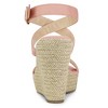 Allegra K Women's Back to College Slingback Crisscross Espadrille Wedges Heel Sandals - 3 of 4