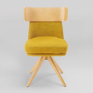 Art Leon Linen Fabric Swivel Armless Home Office Chair with Solid Oak Wood Legs - 1 of 4