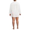 Lands' End Women's Cotton Gauze Button Down Swim Cover-up Shirt Dress - 2 of 4