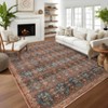 Coolmee Vintage Machine Washable Living Room Rugs Distressed Retro Floral Vacuumable Low Pile Carpet Bedroom Office Dining Room Beige Brown - 4 of 4