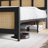 Whizmax Four Size Bed Frame with Rattan Headboard and Footboard, Rattan Platform Bed Frame, Mattress Foundation, No Box Spring Needed, Black - 3 of 4