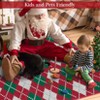 Red and Green Holiday Print Plaid Area Rug Christmas Theme Home Decor Rugs Low Pile Non Slip Carpet for Dining Room Play Room - 2 of 4